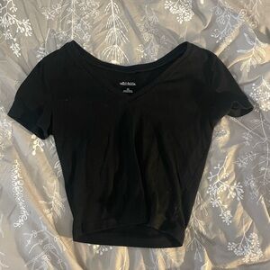 Wild Fable Black V-Neck Crop Top